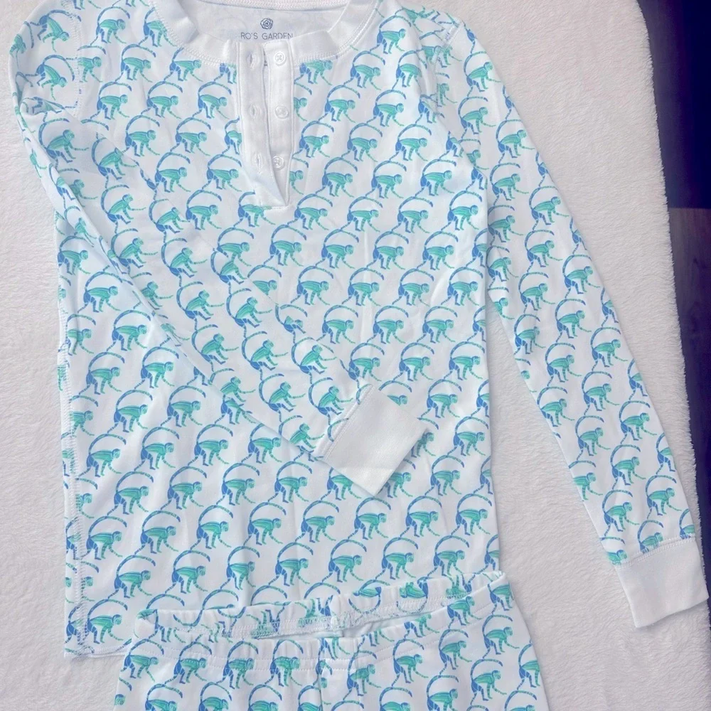 Kids Dinosaur Pajamas - Blue and White
